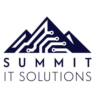Summit IT Solutions logo featuring a mountain silhouette with circuit board pattern and company name